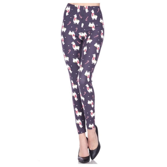 Llama Christmas leggings - Picture 2 of 5